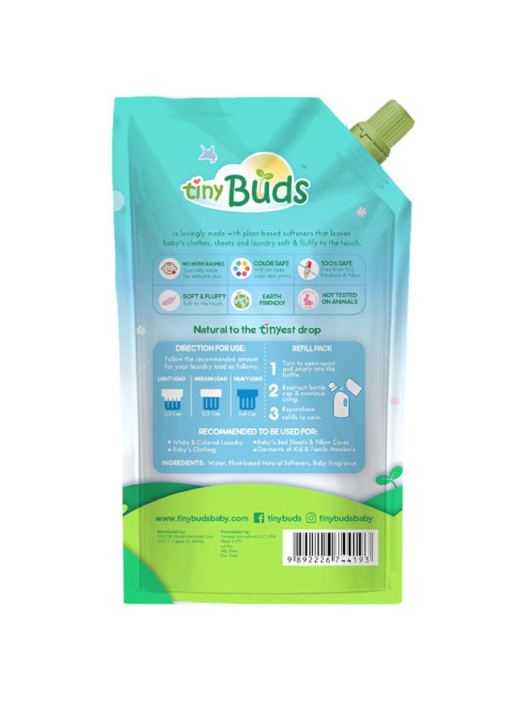 Tiny Buds Natural Fabric Softener for Babies Pouch edamama